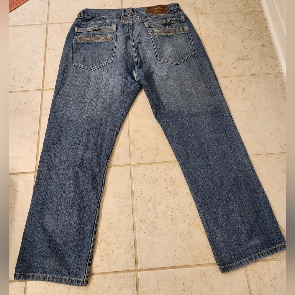 Mens Straight Leg Med Wash Blue Jeans Y2K Phat Farm Size‎ 34X28 READ #F932